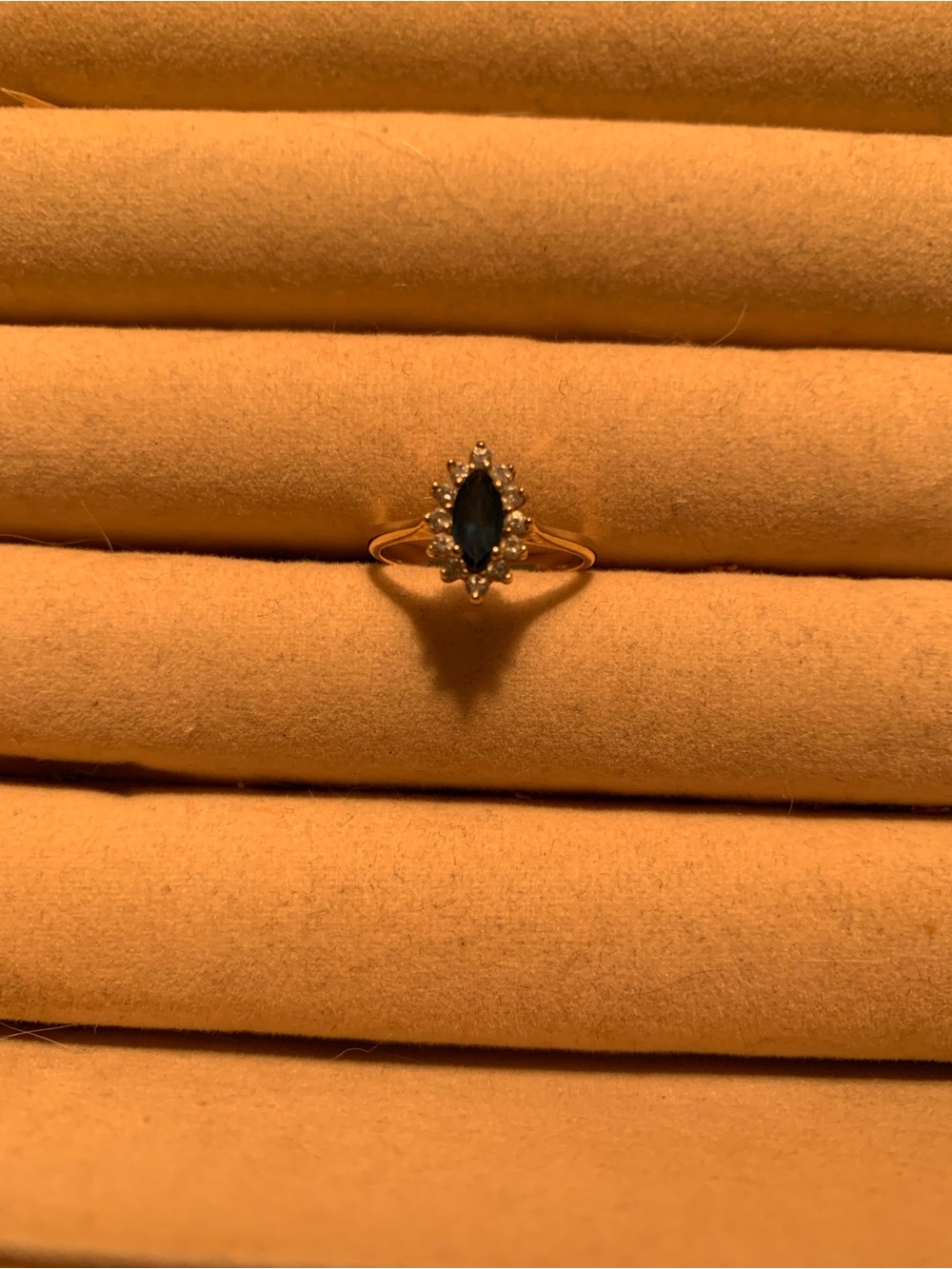 14k Gold Sapphire and Diamond ring